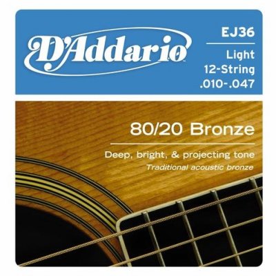 D'Addario EJ36 80/20 Bronze 12-String 10-47