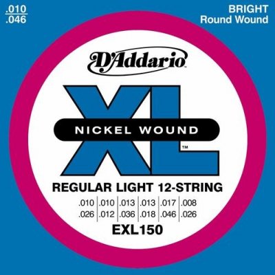 D'Addario EXL150 - XL Nickel Wound 12-String 10-46 struny