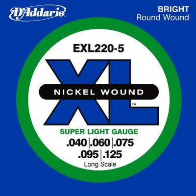 D'Addario EXL220-5 - XL Nickel 5-String 40-125 struny