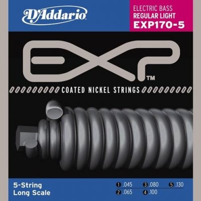 D'Addario EXP170-5 - EXP Coated Nickel 5-String 45-130